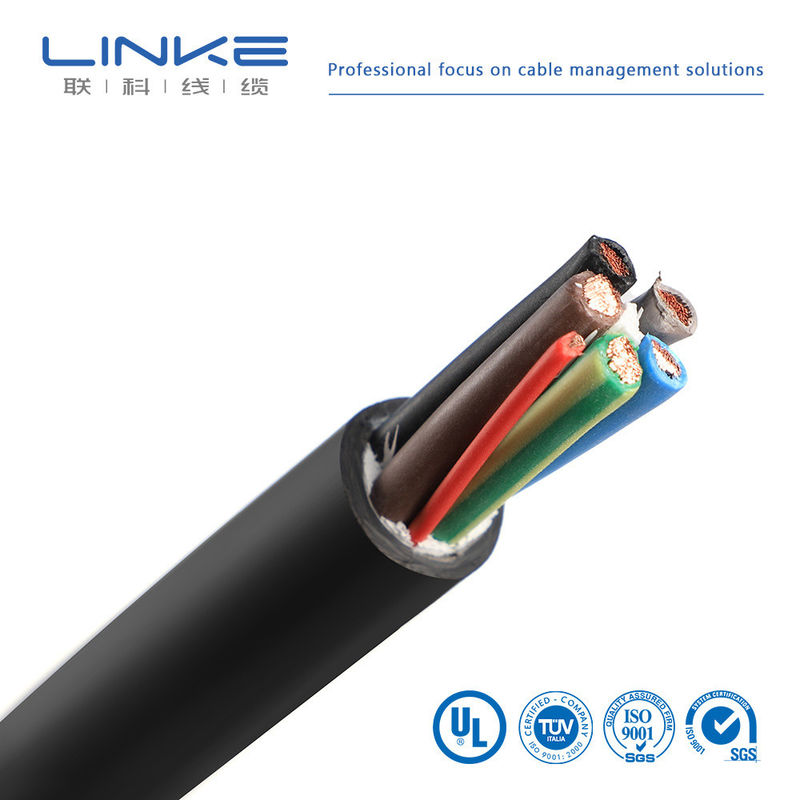 শিল্প অ্যাপ্লিকেশনের জন্য টিনযুক্ত কপার কন্ডাক্টর সহ কাস্টমাইজড রঙিন বা কোডেড কোর টেকসই লিফট কেবল