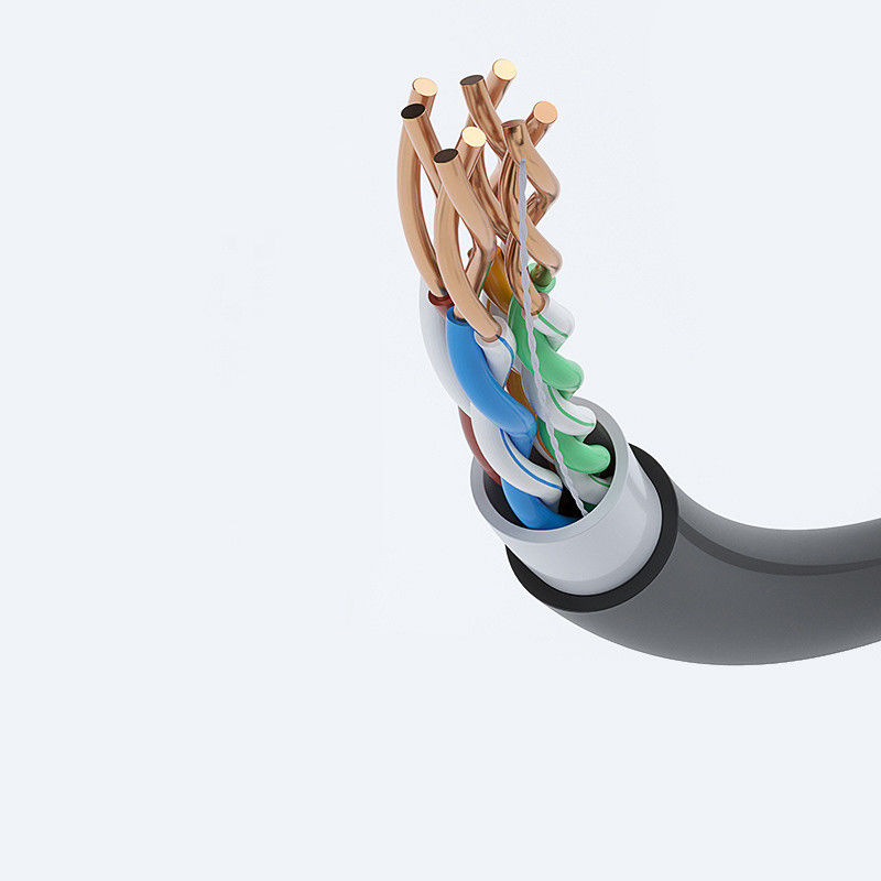 উচ্চ-গতির ডেটা ট্রান্সমিশনের জন্য ফ্লেম রিটার্ড্যান্ট LSZH শীথ সহ কাস্টমাইজড শিল্ডেড ডেটা কেবল CAT6 FTP