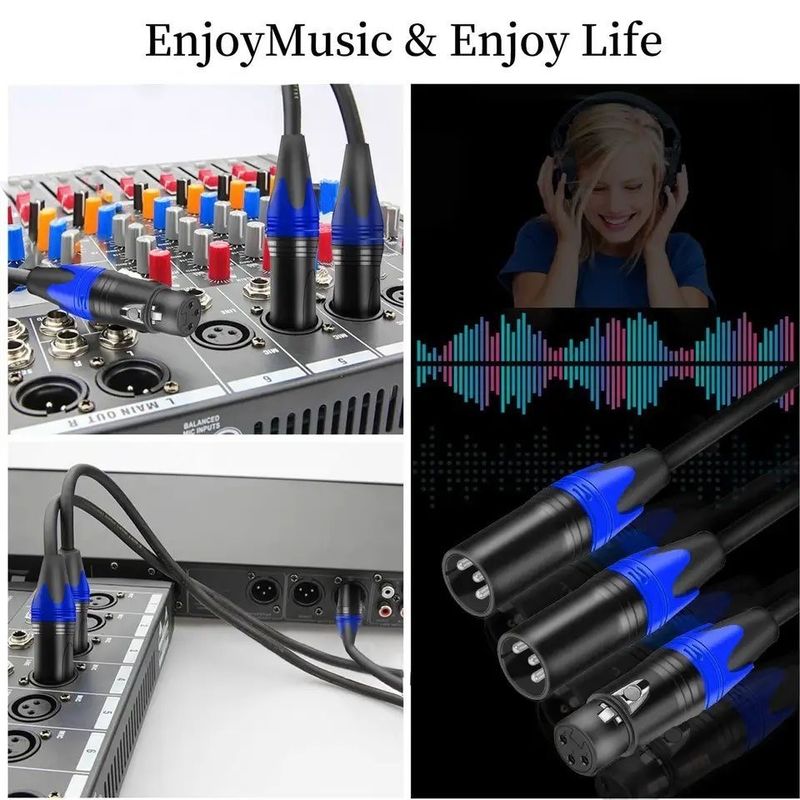 উচ্চ-মানের অডিও মাইক্রোফোন সংযোগের জন্য বেয়ার কপার ওয়্যার সহ 3m XLR কেবল পুরুষ থেকে মহিলা