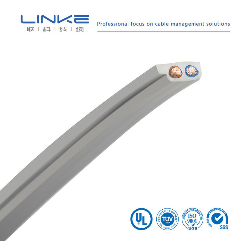 সেমিকন্ডাক্টর নমনীয় রাবার ফ্ল্যাট 2 কোর পাওয়ার ওয়্যার ক্যাবল 300 ভোল্ট অ্যাপ্লিকেশনের জন্য টিনযুক্ত তামা এবং পিভিসি নিরোধক সহ