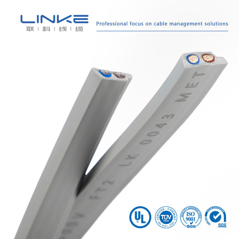 সেমিকন্ডাক্টর নমনীয় রাবার ফ্ল্যাট 2 কোর পাওয়ার ওয়্যার ক্যাবল 300 ভোল্ট অ্যাপ্লিকেশনের জন্য টিনযুক্ত তামা এবং পিভিসি নিরোধক সহ