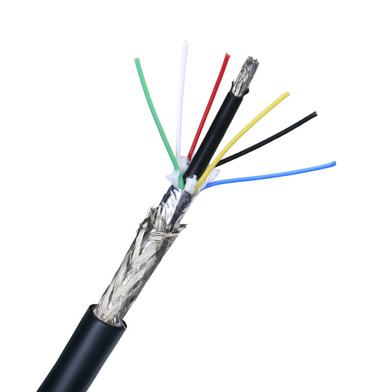 shielded মাল্টি কোর কন্ট্রোল কেবল 26AWG 28AWG 4 কোর কপার পিভিসি জ্যাকেট সিগন্যাল কেবল