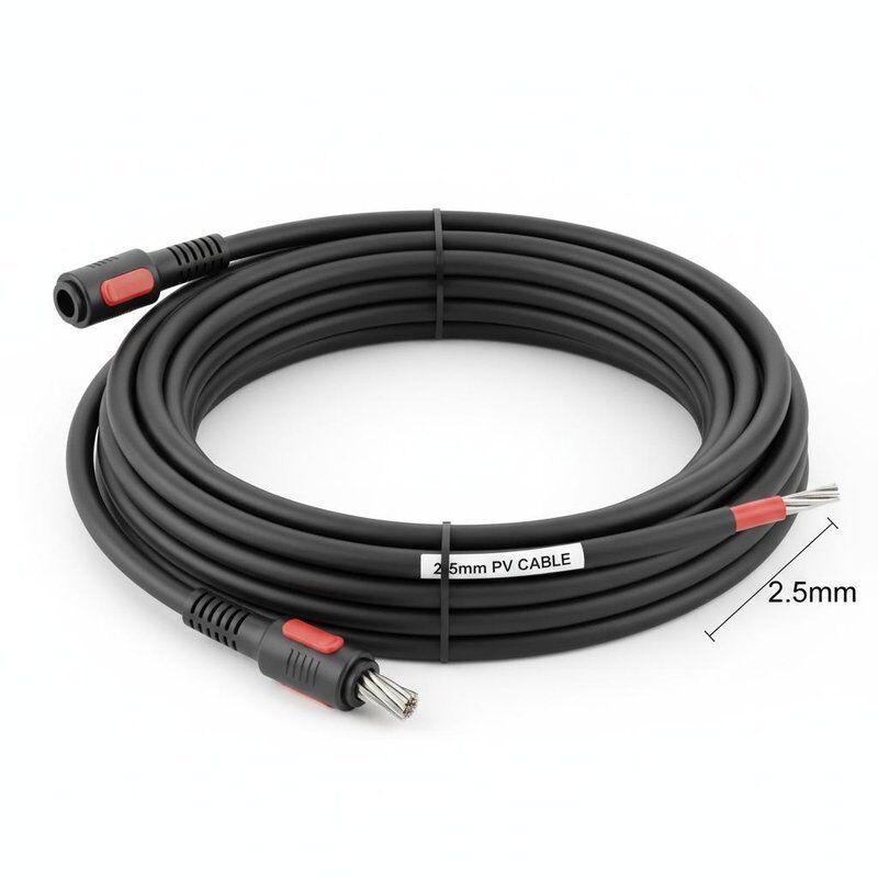 কাস্টমাইজেশন 2.5mm PV ক্যাবল সোলার ডিসি প্যানেল পাওয়ার ক্যাবল টিনযুক্ত তামা কন্ডাক্টর সহ