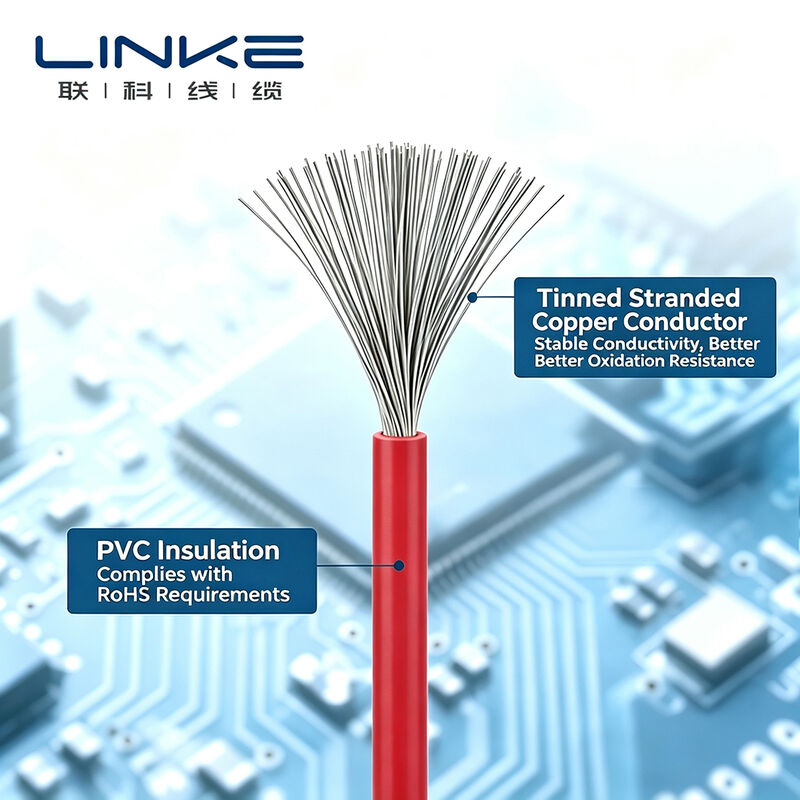 UL10269 উচ্চ ভোল্টেজ 1000V 105℃ PVC ইনসুলেটেড হুক-আপ কেবল টিনযুক্ত কপার কন্ডাক্টর সহ ইলেকট্রিক্যাল ওয়্যারিং রোল
